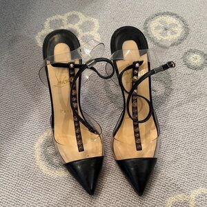 Christian Louboutin Black and Clear Heels